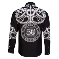 Kia Kaha Te Reo Maori New Zealand Family Matching Off The Shoulder Long Sleeve Dress and Hawaiian Shirt 50th Anniversary Ake Ake Ake - Polynesian Pride