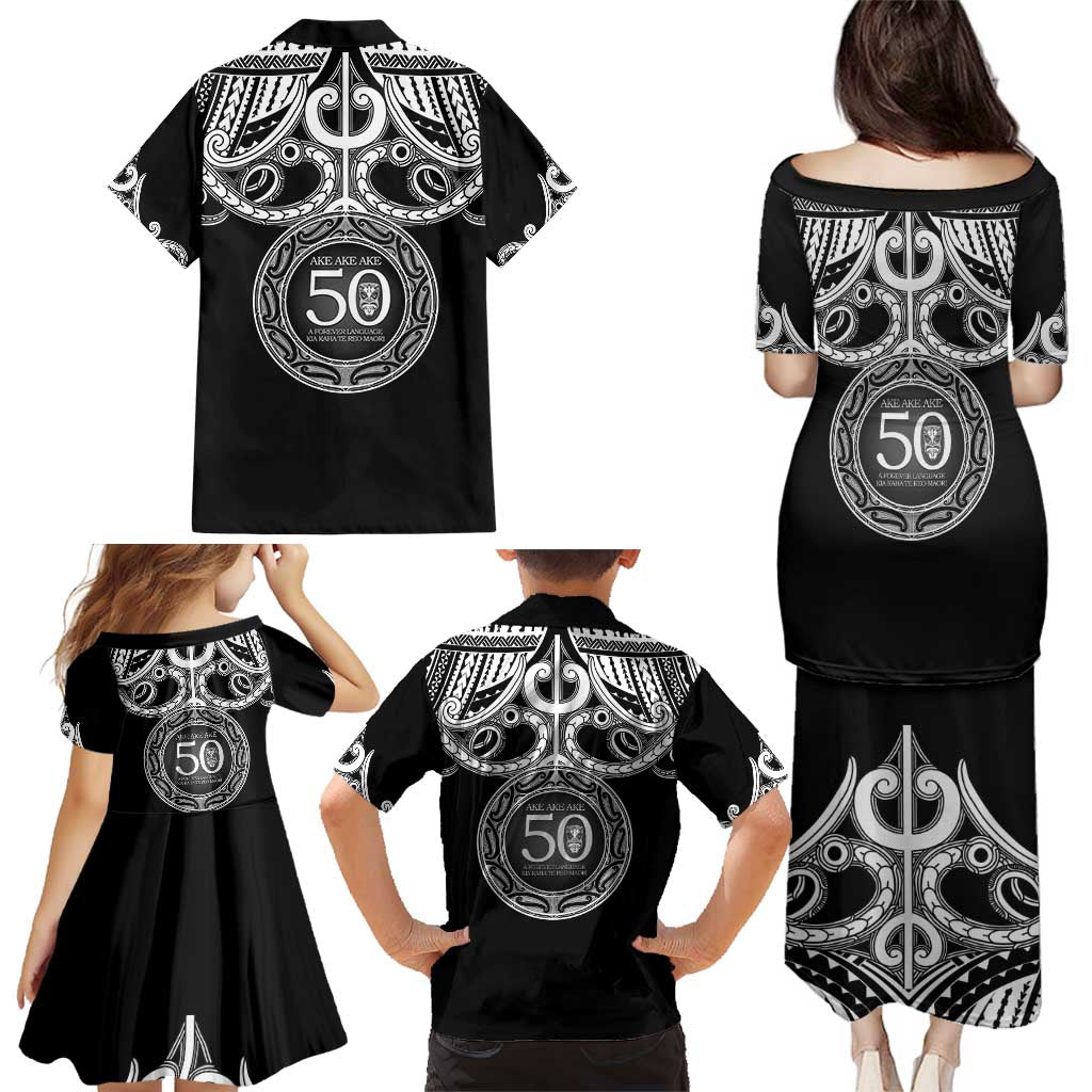 Kia Kaha Te Reo Maori New Zealand Family Matching Puletasi and Hawaiian Shirt 50th Anniversary Ake Ake Ake - Polynesian Pride