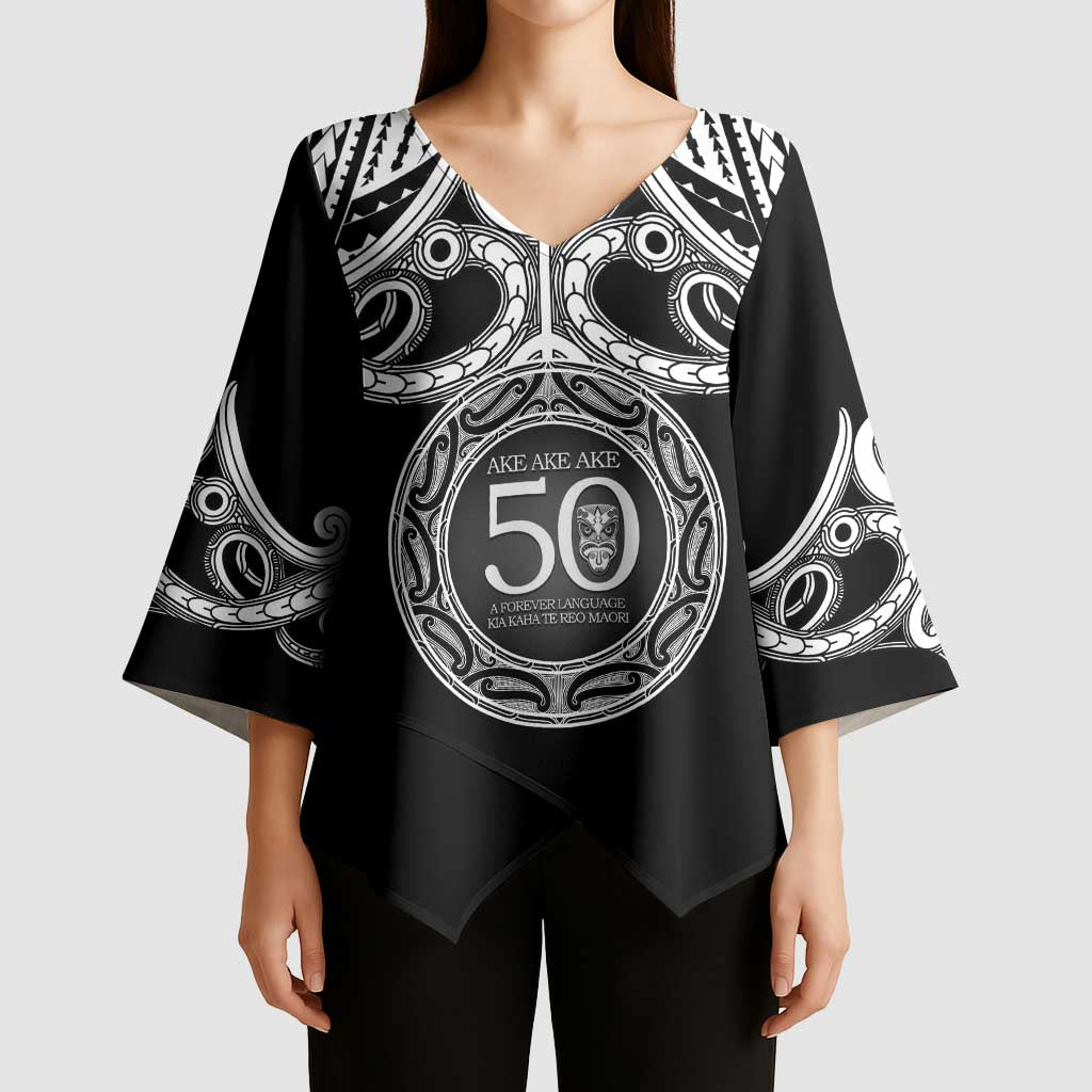 Kia Kaha Te Reo Maori New Zealand Kimono Sleeve Blouse 50th Anniversary Ake Ake Ake - Polynesian Pride