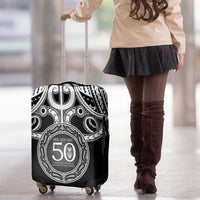 Kia Kaha Te Reo Maori New Zealand Luggage Cover 50th Anniversary Ake Ake Ake - Polynesian Pride