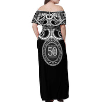 Kia Kaha Te Reo Maori New Zealand Off Shoulder Maxi Dress 50th Anniversary Ake Ake Ake - Polynesian Pride