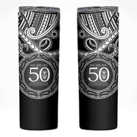 Kia Kaha Te Reo Maori New Zealand Skinny Tumbler 50th Anniversary Ake Ake Ake - Polynesian Pride