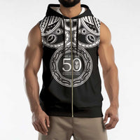 Kia Kaha Te Reo Maori New Zealand Sleeveless Zip Hoodie 50th Anniversary Ake Ake Ake - Polynesian Pride