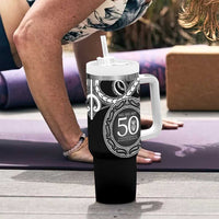 Kia Kaha Te Reo Maori New Zealand Tumbler With Handle 50th Anniversary Ake Ake Ake - Polynesian Pride