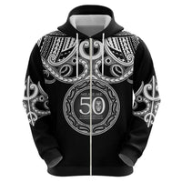 Kia Kaha Te Reo Maori New Zealand Zip Hoodie 50th Anniversary Ake Ake Ake - Polynesian Pride