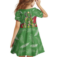 Kakapo New Zealand Christmas Family Matching Long Sleeve Bodycon Dress and Hawaiian Shirt Meri Kirihimete Pohutukawa - Green Color LT14 - Polynesian Pride