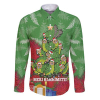Kakapo New Zealand Christmas Family Matching Puletasi and Hawaiian Shirt Meri Kirihimete Pohutukawa - Green Color