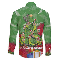 Kakapo New Zealand Christmas Family Matching Tank Maxi Dress and Hawaiian Shirt Meri Kirihimete Pohutukawa - Green Color LT14 - Polynesian Pride