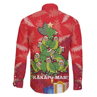 Kakapo New Zealand Christmas Family Matching Tank Maxi Dress and Hawaiian Shirt Meri Kirihimete Pohutukawa - Red Color LT14 - Polynesian Pride