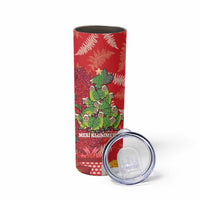Kakapo New Zealand Christmas Skinny Tumbler Meri Kirihimete Pohutukawa - Red Color