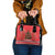 Kiwi New Zealand Christmas Shoulder Handbag Meri Kirihimete Silver Fern - Red Color