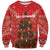 Kiwi New Zealand Christmas Sweatshirt Meri Kirihimete Silver Fern - Red Color