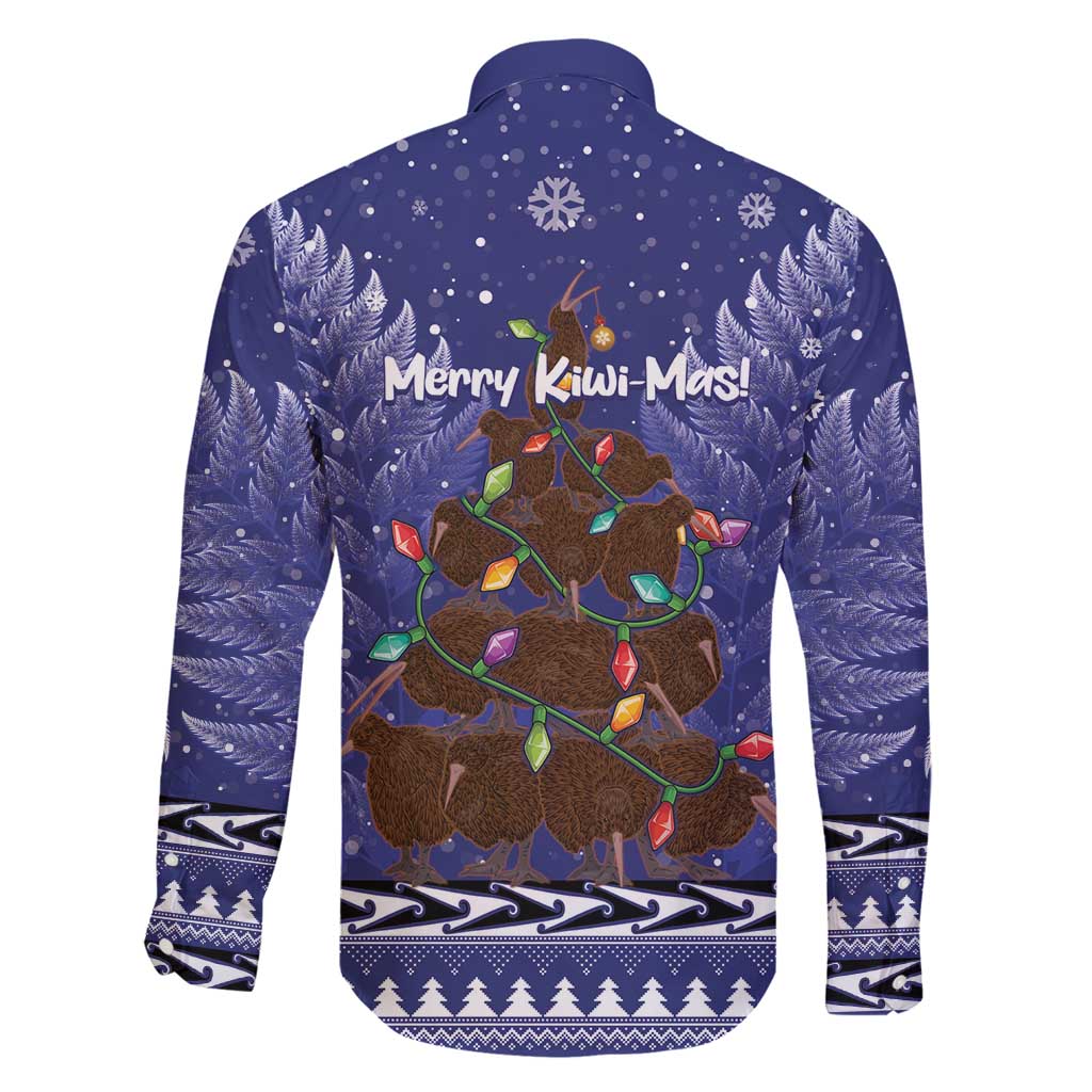 Kiwi New Zealand Christmas Family Matching Mermaid Dress and Hawaiian Shirt Meri Kirihimete Silver Fern - Blue Color LT14 - Polynesian Pride