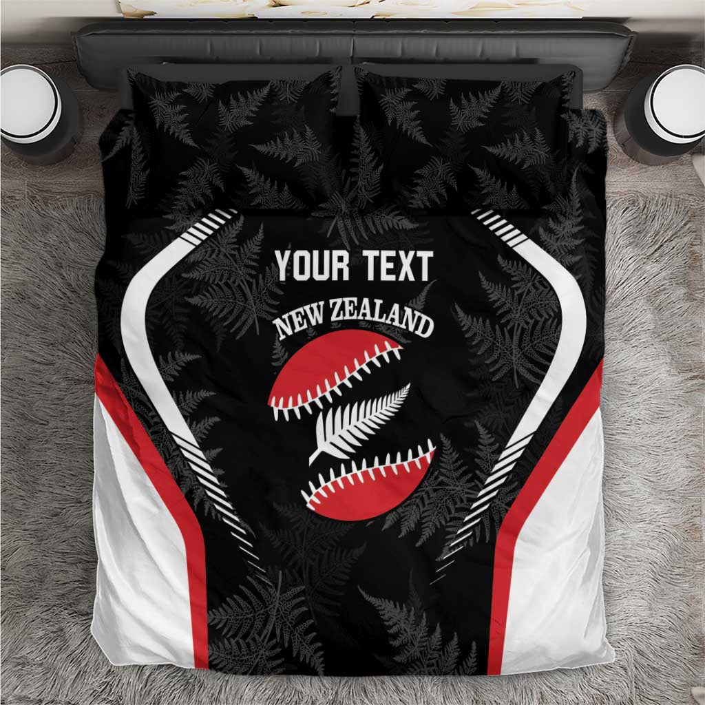 Custom New Zealand Silver Fern Softball Bedding Set Go Aotearoa LT14 Black - Polynesian Pride