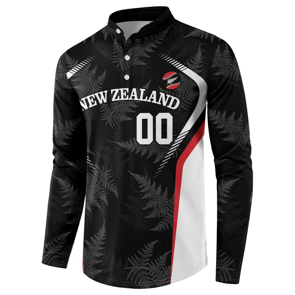 Custom New Zealand Silver Fern Softball Button Sweatshirt Go Aotearoa LT14 - Polynesian Pride