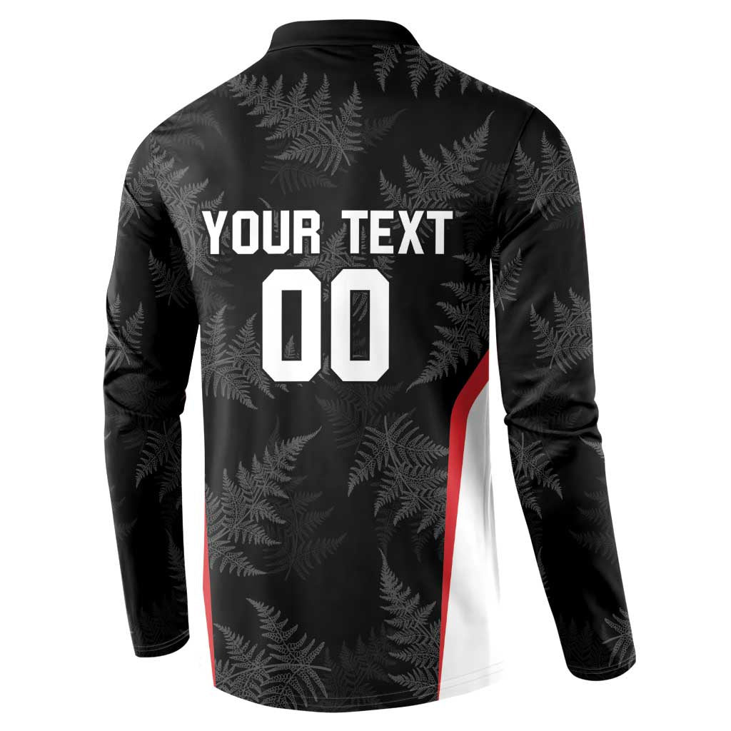 Custom New Zealand Silver Fern Softball Button Sweatshirt Go Aotearoa LT14 - Polynesian Pride