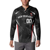 Custom New Zealand Silver Fern Softball Button Sweatshirt Go Aotearoa LT14 - Polynesian Pride