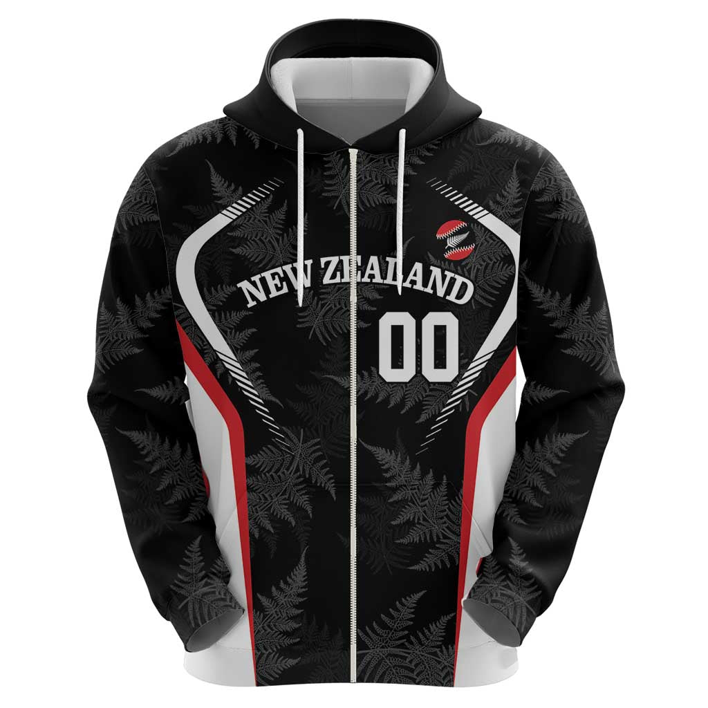 Custom New Zealand Silver Fern Softball Zip Hoodie Go Aotearoa