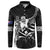 Custom Aotearoa Ice Hockey Button Sweatshirt NZ Tiki Mascot - Maori Pattern