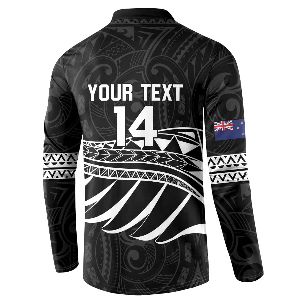 Custom Aotearoa Ice Hockey Button Sweatshirt NZ Tiki Mascot - Maori Pattern LT14 - Polynesian Pride
