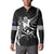 Custom Aotearoa Ice Hockey Button Sweatshirt NZ Tiki Mascot - Maori Pattern