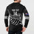 Custom Aotearoa Ice Hockey Button Sweatshirt NZ Tiki Mascot - Maori Pattern