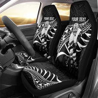Custom Aotearoa Ice Hockey Car Seat Cover NZ Tiki Mascot - Maori Pattern LT14 - Polynesian Pride