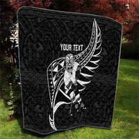 Custom Aotearoa Ice Hockey Quilt NZ Tiki Mascot - Maori Pattern