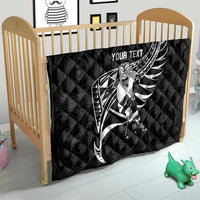 Custom Aotearoa Ice Hockey Quilt NZ Tiki Mascot - Maori Pattern