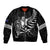 Custom Aotearoa Ice Hockey Sleeve Zip Bomber Jacket NZ Tiki Mascot - Maori Pattern