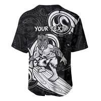 Personalised New Zealand Surfing Baseball Jersey Aotearoa Maori Tiki Haka LT14 - Polynesian Pride