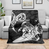 Personalised New Zealand Surfing Blanket Aotearoa Maori Tiki Haka