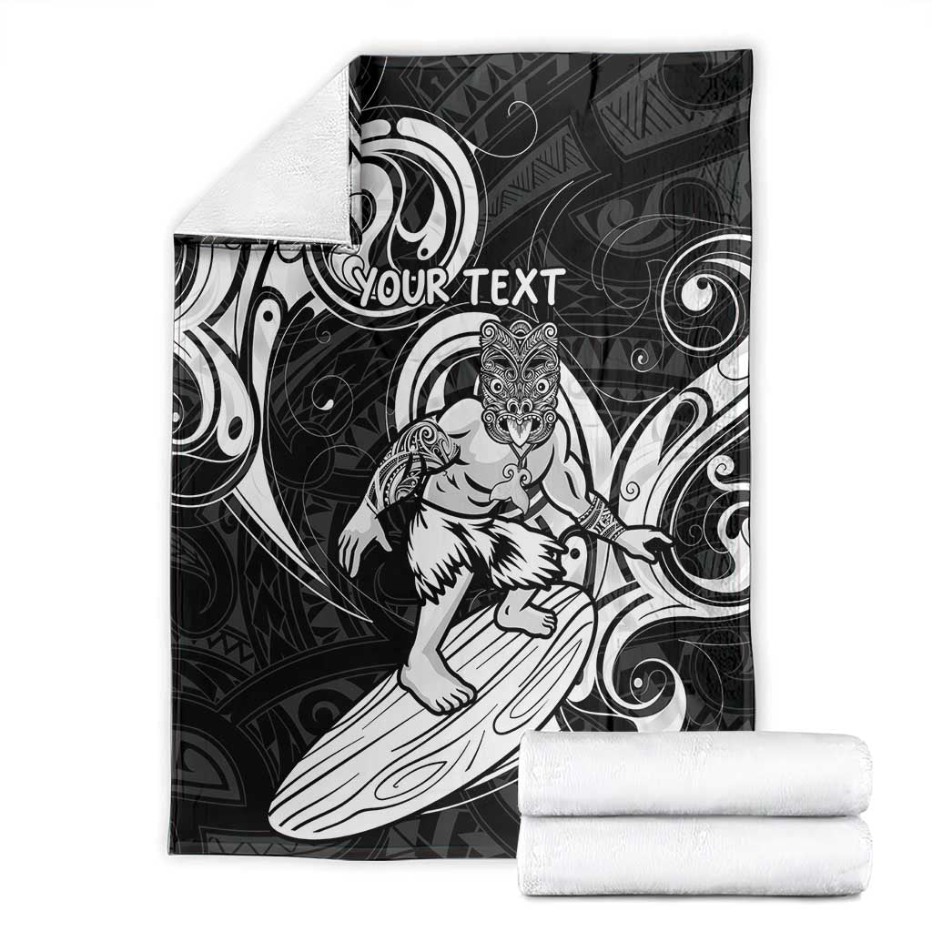 Personalised New Zealand Surfing Blanket Aotearoa Maori Tiki Haka
