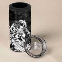 Personalised New Zealand Surfing 4 in 1 Can Cooler Tumbler Aotearoa Maori Tiki Haka LT14