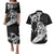 Personalised New Zealand Surfing Couples Matching Puletasi and Hawaiian Shirt Aotearoa Maori Tiki Haka