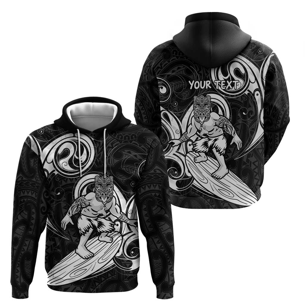 Personalised New Zealand Surfing Hoodie Aotearoa Maori Tiki Haka