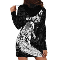 Personalised New Zealand Surfing Hoodie Dress Aotearoa Maori Tiki Haka