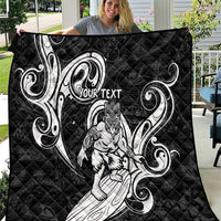Personalised New Zealand Surfing Quilt Aotearoa Maori Tiki Haka