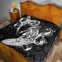 Personalised New Zealand Surfing Quilt Aotearoa Maori Tiki Haka