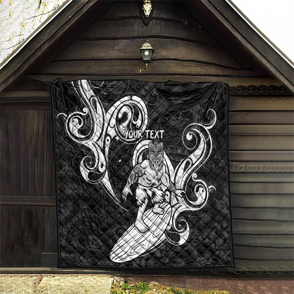 Personalised New Zealand Surfing Quilt Aotearoa Maori Tiki Haka