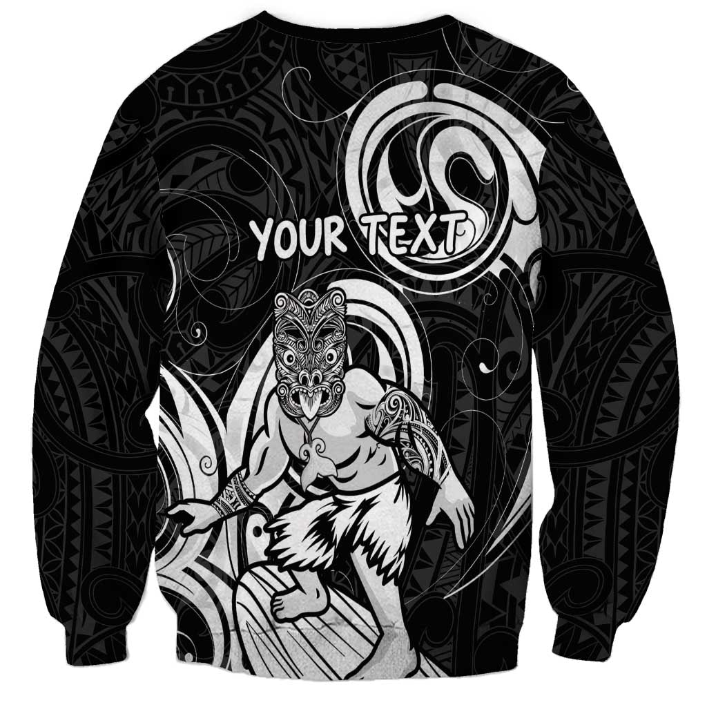 Personalised New Zealand Surfing Sweatshirt Aotearoa Maori Tiki Haka LT14 - Polynesian Pride