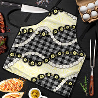 Black Palaka Hawaii Apron Kukui Nut Pikake Lei Hawaiian Tapa Pattern - Polynesian Pride