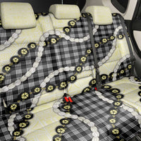 Black Palaka Hawaii Back Car Seat Cover Kukui Nut Pikake Lei Hawaiian Tapa Pattern - Polynesian Pride