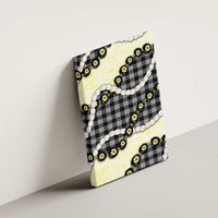 Black Palaka Hawaii Canvas Wall Art Kukui Nut Pikake Lei Hawaiian Tapa Pattern - Polynesian Pride