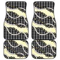 Black Palaka Hawaii Car Mats Kukui Nut Pikake Lei Hawaiian Tapa Pattern - Polynesian Pride