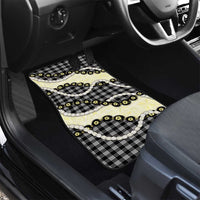 Black Palaka Hawaii Car Mats Kukui Nut Pikake Lei Hawaiian Tapa Pattern - Polynesian Pride