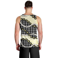 Black Palaka Hawaii Men Tank Top Kukui Nut Pikake Lei Hawaiian Tapa Pattern - Polynesian Pride