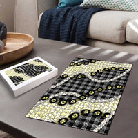 Black Palaka Hawaii Puzzle Kukui Nut Pikake Lei Hawaiian Tapa Pattern - Polynesian Pride