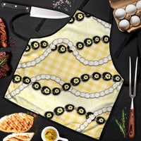 Yellow Palaka Hawaii Apron Kukui Nut Pikake Lei Hawaiian Tapa Pattern - Polynesian Pride