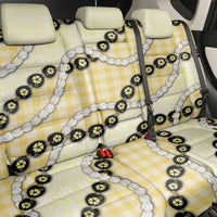 Yellow Palaka Hawaii Back Car Seat Cover Kukui Nut Pikake Lei Hawaiian Tapa Pattern - Polynesian Pride